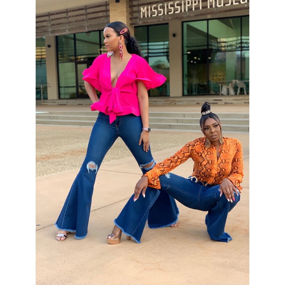 Diane Ripped Bell Bottom Jeans